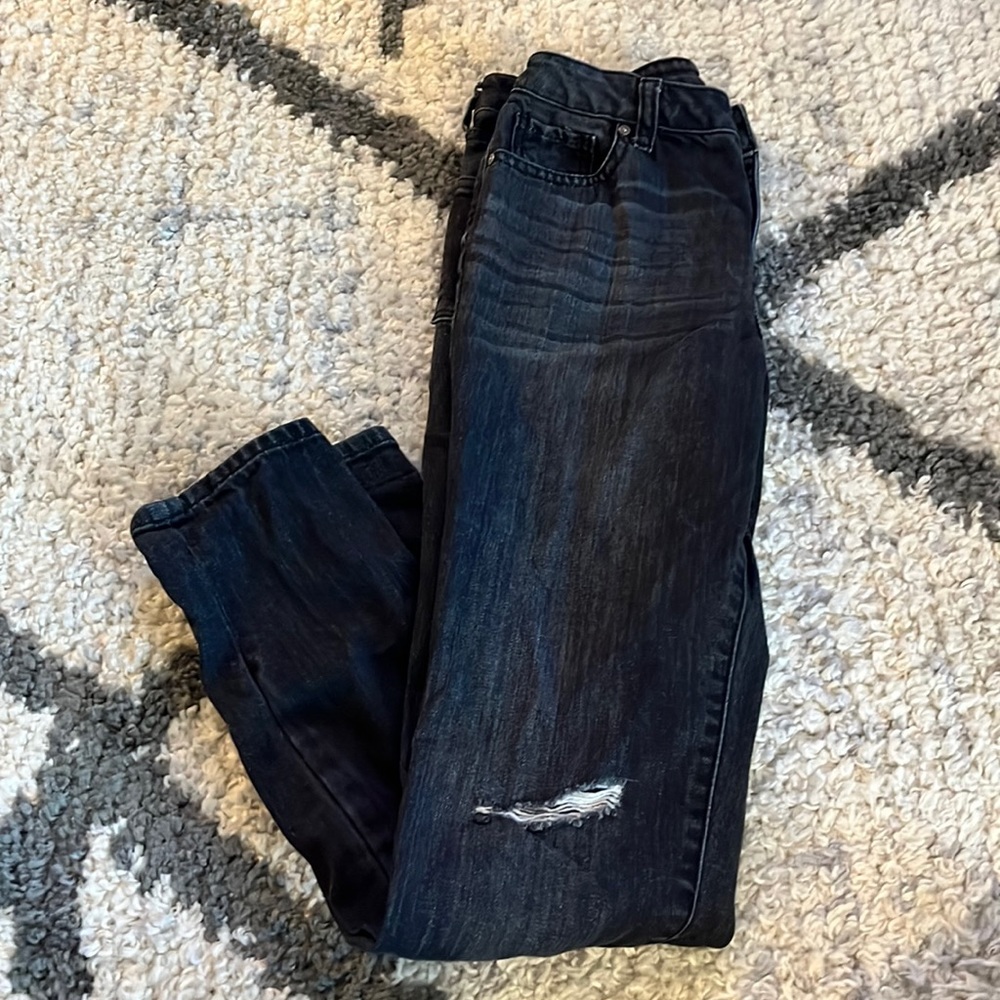 Brand is RSQ from Tillys. Size is girls 14 Girlfriend style. Washed black color.